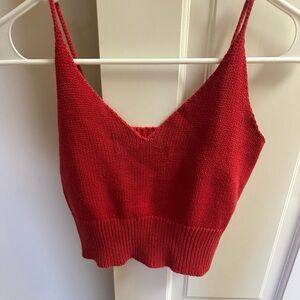 Brandy Melville Red Knit Women's Top (pre-owned)